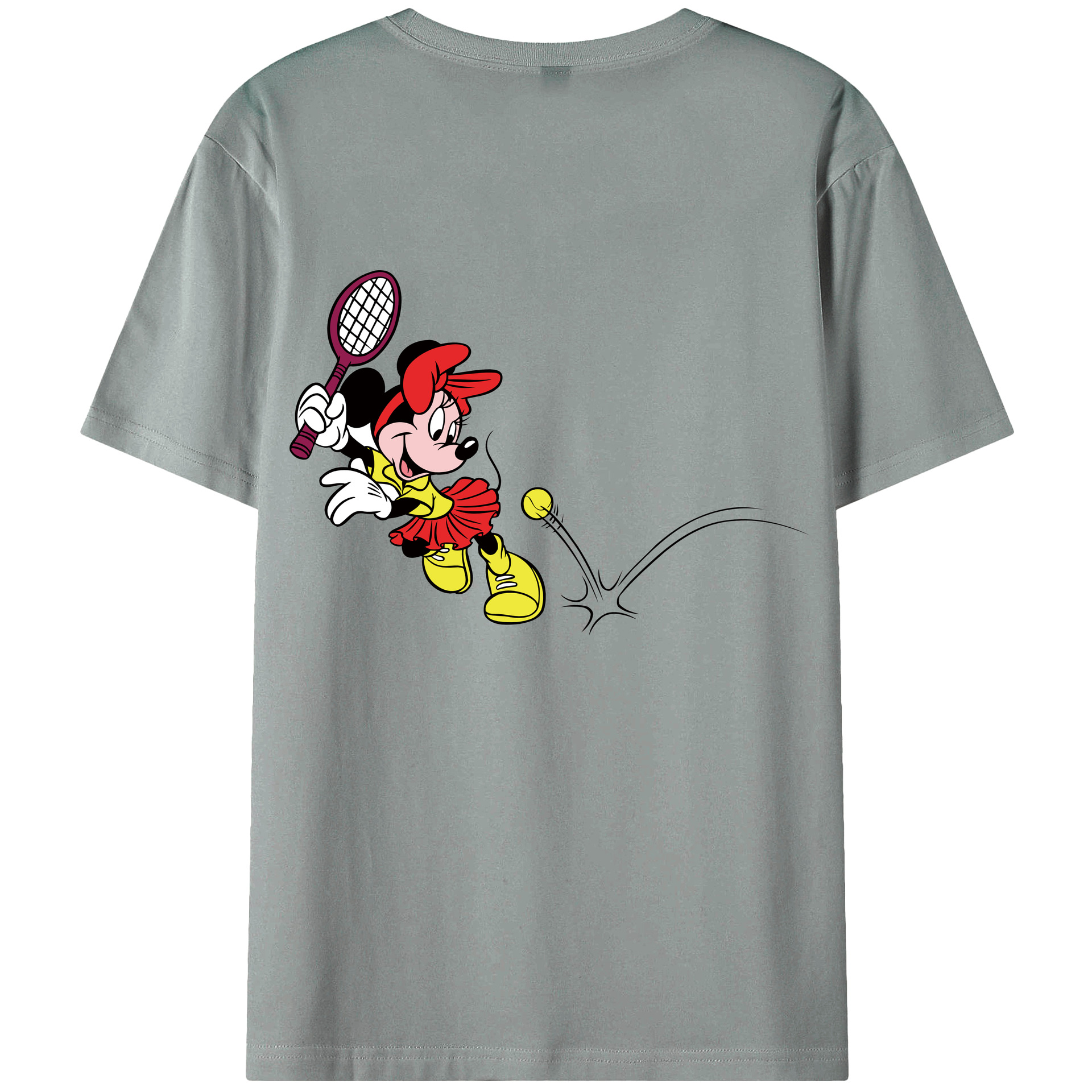 ミッキーマウス Mickey Mouse 綿100％ メンズ半袖Tシャツ（バックプリント） 通気性
